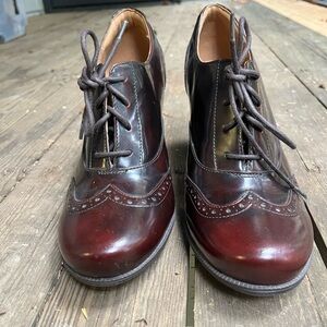 Burgundy Lace Up Heels